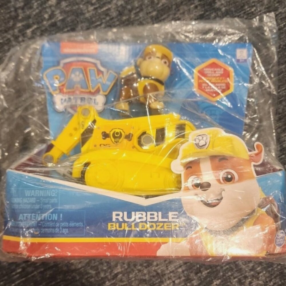 Paw Patrol RUBBLE Bulldozer Vehicle With Collectible Figure 2019 NIB Nickelodeon